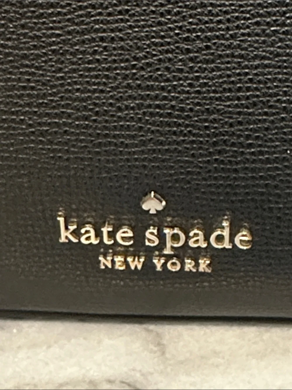 kate spade Darcy Black Leather Shoulder Bag with Gold Logo